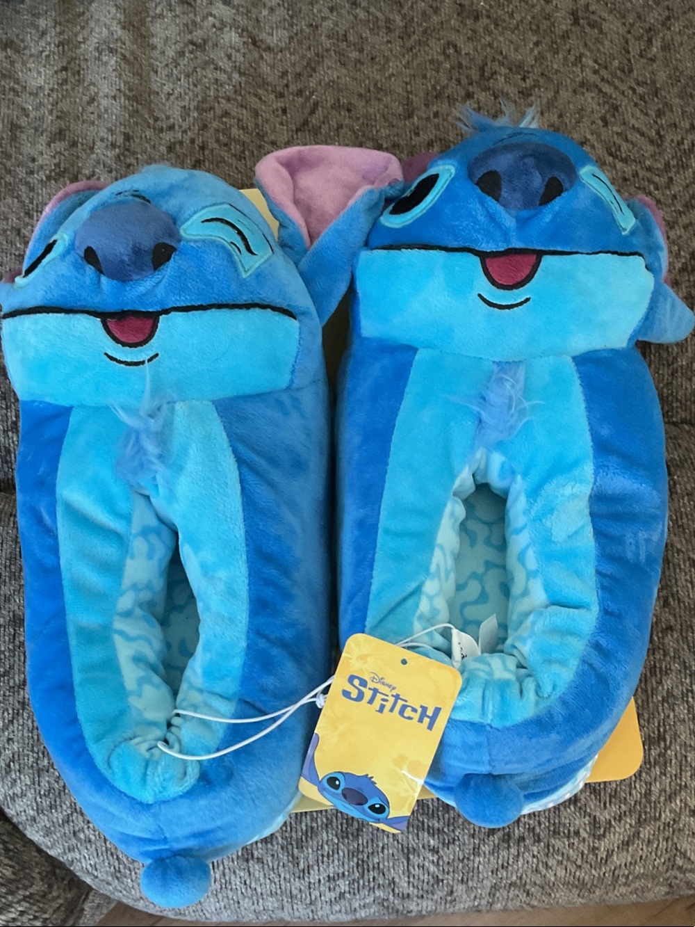 Disney Stitch Blue Plush Women's Slippers